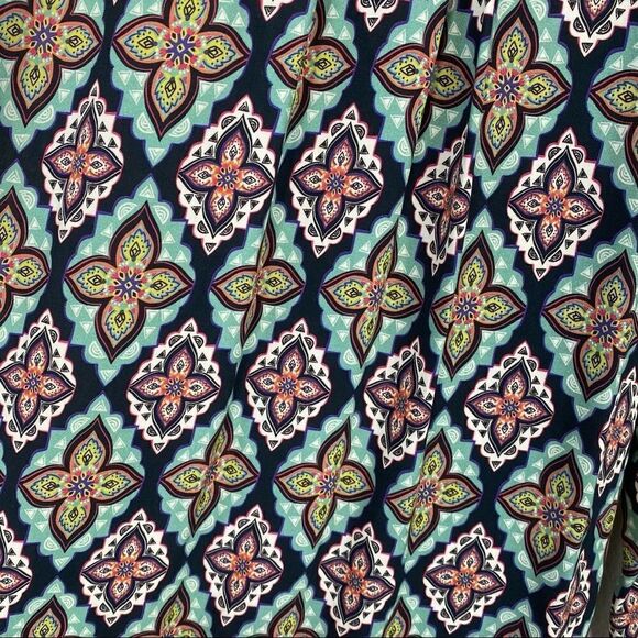 Motivi Navy Geometric Floral Wide Leg Palazzo Pants - Picture 4 of 7